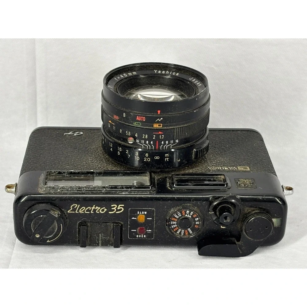 Yashica Electro 35 GT 35mm Film Camera Color-Yashinon DX 45mm f/1.7 Lens UNTEST